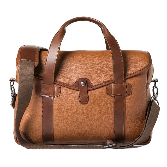 Bob Cut Medium Messenger Grained Brown Leather