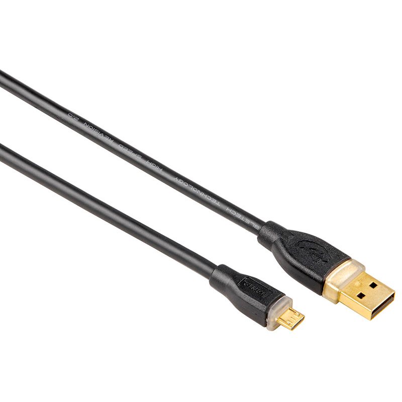 Hama Kabel USB A-USB Micro B Guld Svart 1,8m