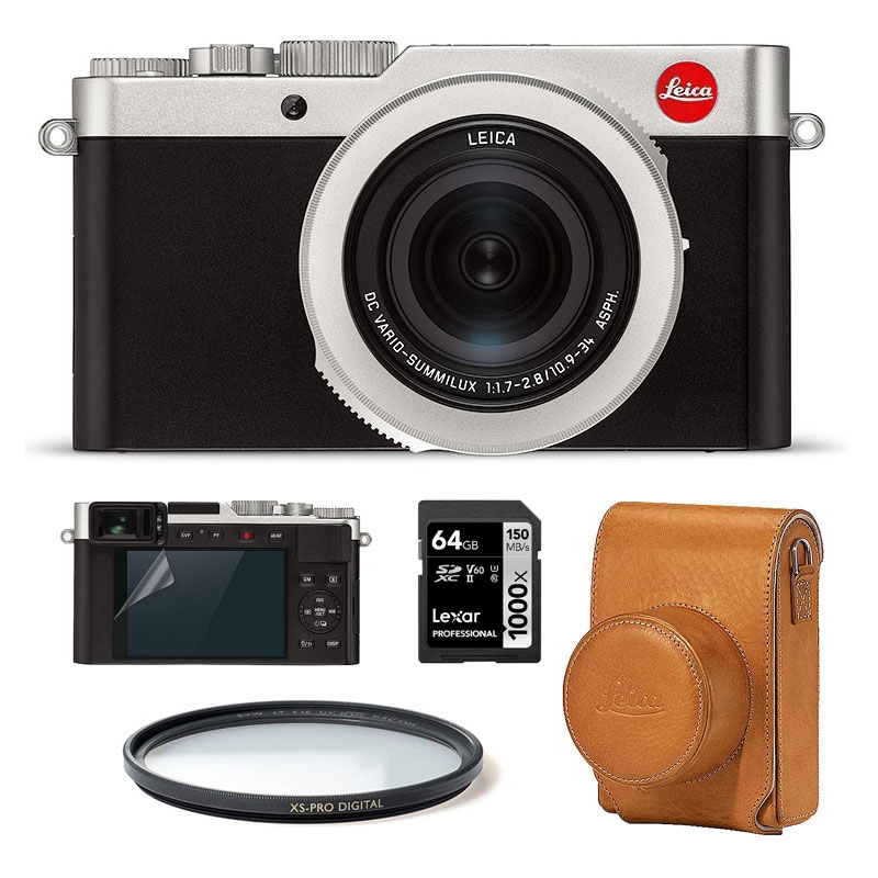 Leica D-Lux 7 Silver Startpaket (Brun väska)