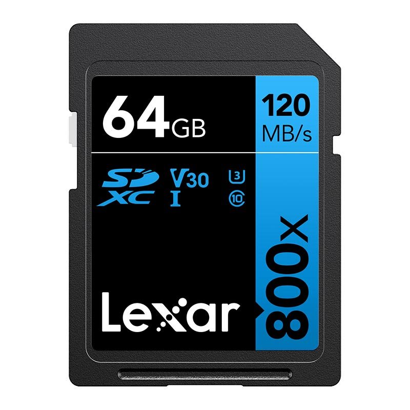 64GB Professional Lexar 800x SDXC UHS-I C10 U3 (V30) R120