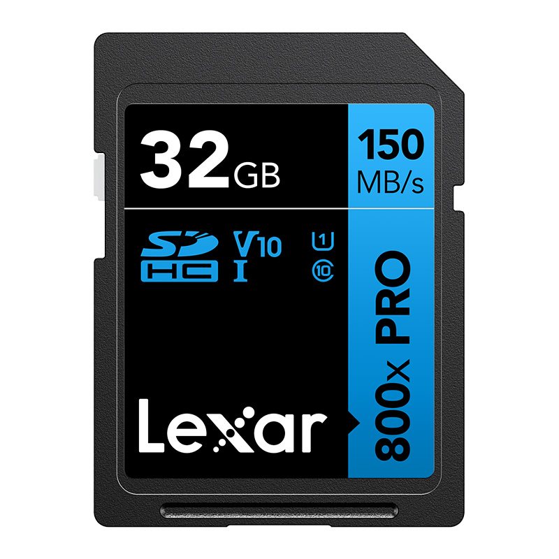 Lexar SDHC 800x Pro UHS-I cards, C10 (V10) U1, R150, 32GB, Lexar