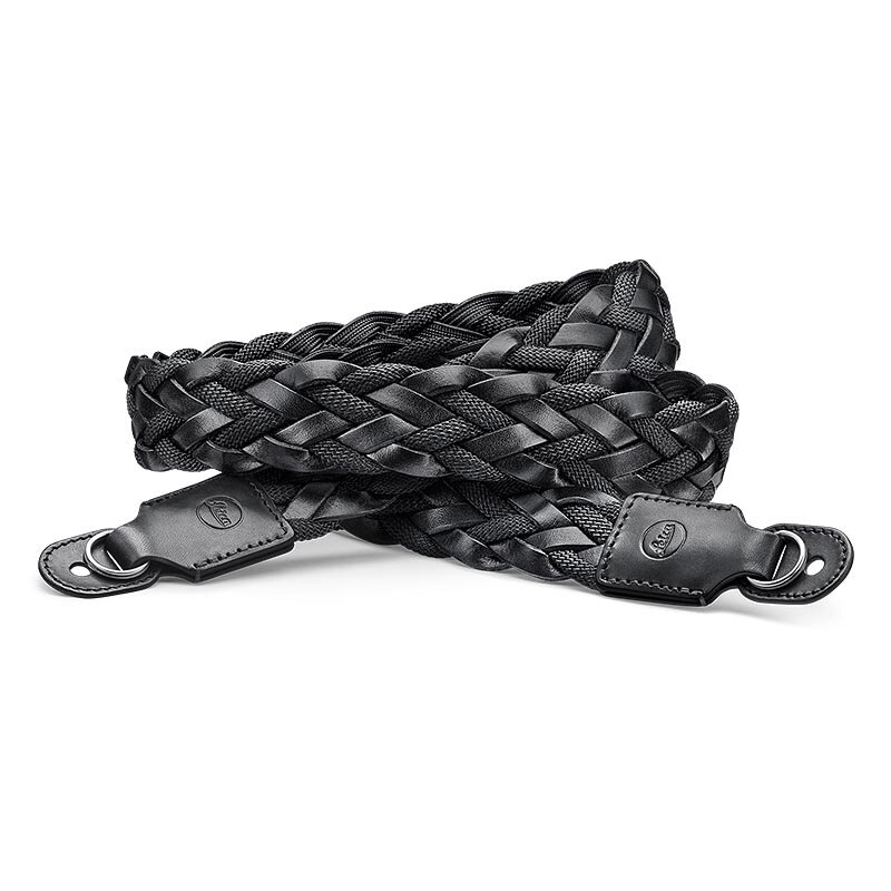 0168012240-leica-carrying-strap-flat-braided-rayon-leather-cord-black-14696