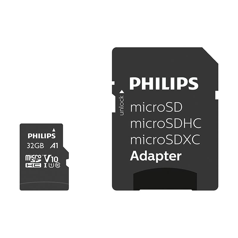 Philips MicroSDHC Card 32GB Class 10 UHS-I U1 incl. Adapter, Philips
