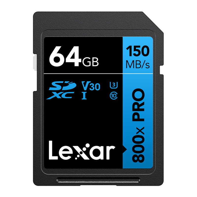 Lexar SDHC 800x Pro UHS-I cards, C10 (V10) U1, R150, 64GB